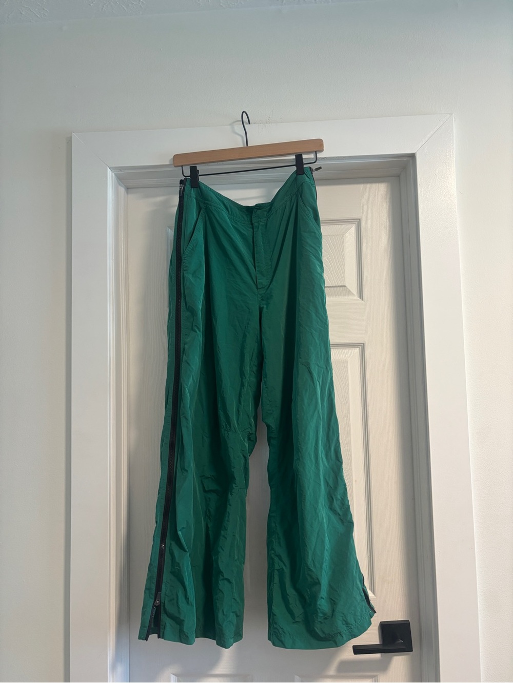 Free people movement Green Wide-Leg Track Pants with Side Zippers